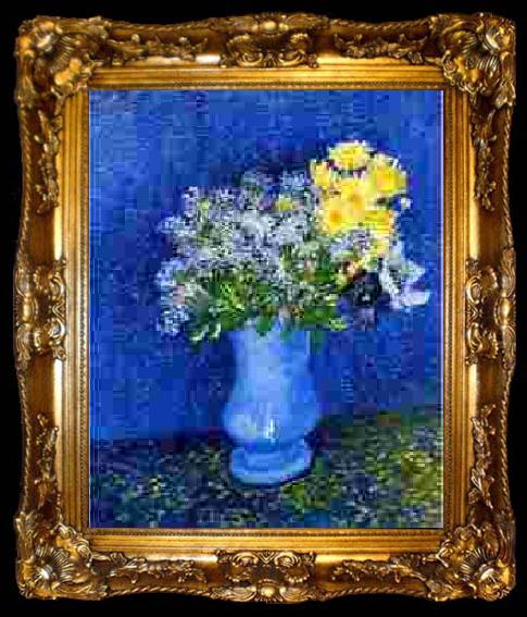 framed  Vincent Van Gogh Vase with Lilacs, Daisies Anemones, ta009-2